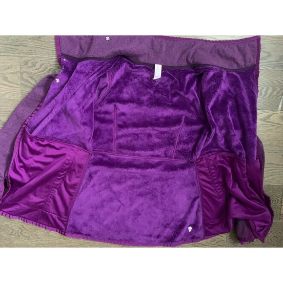 Ivivva Girls Big Business Wrap Jacket Purple Fleece Sweater Lululemon Sz 14 - Picture 7 of 9